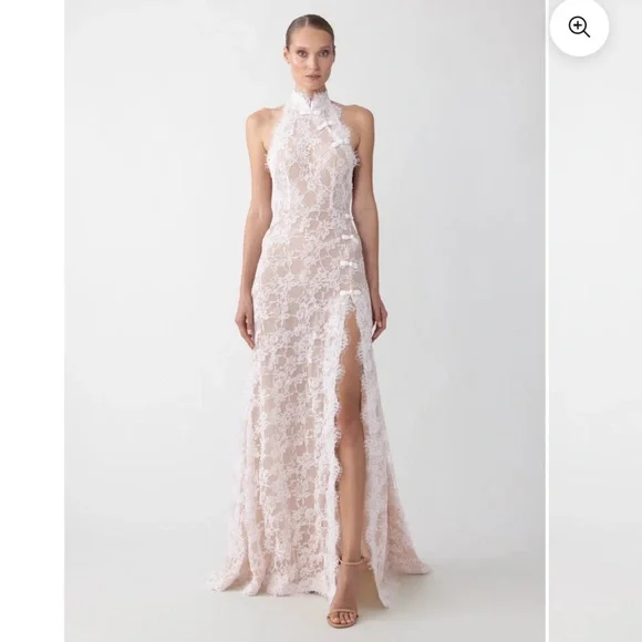 Sau Lee Reese White Lace Halter Dress - Picture 3 of 8